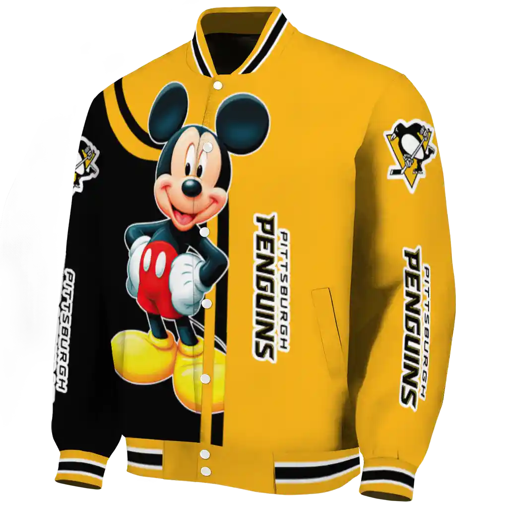 pittsburgh penguins mickey mouse yellow varsity jacket best selling pittsburgh penguins mickey mouse yellow varsity jacket best selling