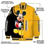 pittsburgh penguins mickey mouse yellow varsity jacket best selling