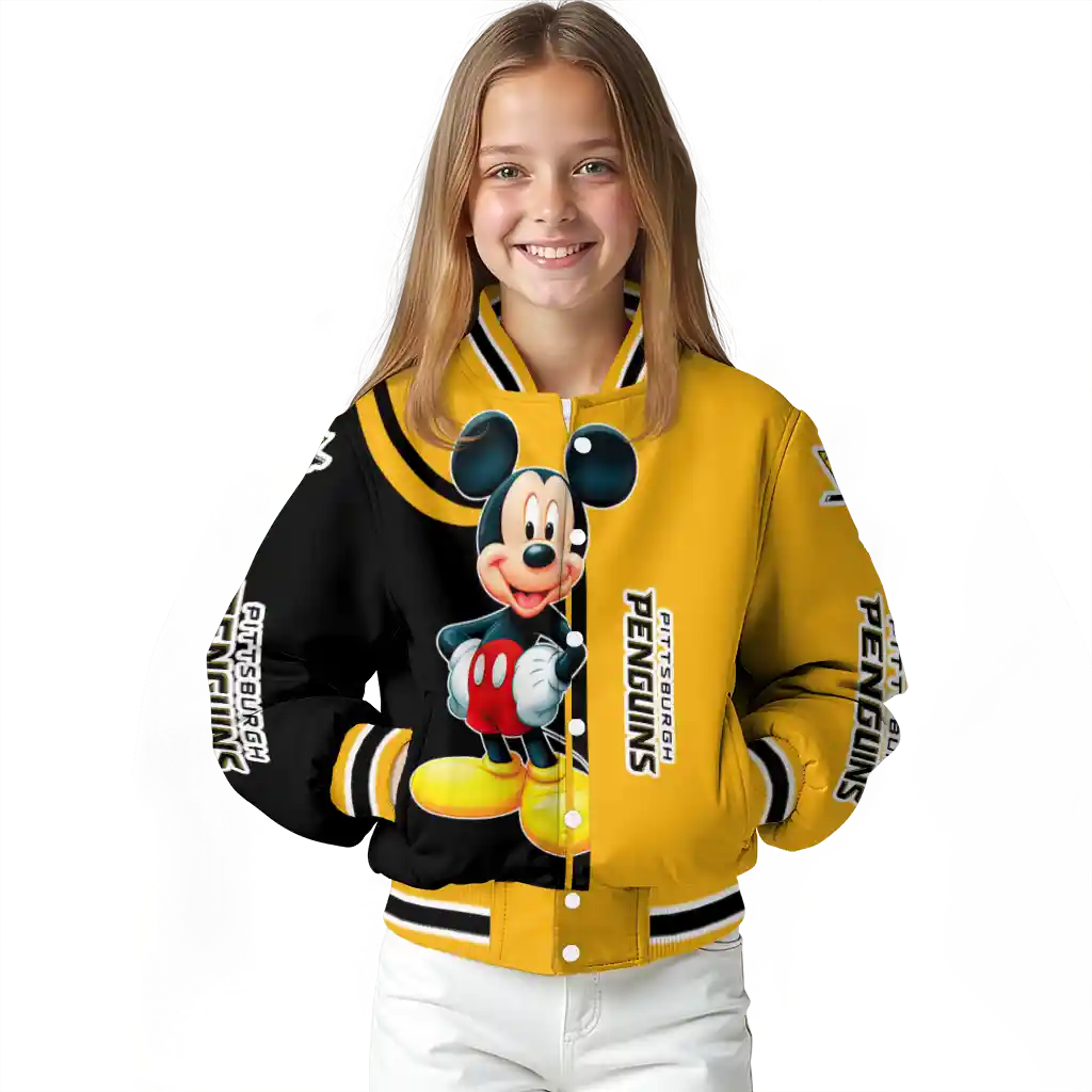pittsburgh penguins mickey mouse yellow varsity jacket top rated pittsburgh penguins mickey mouse yellow varsity jacket top rated