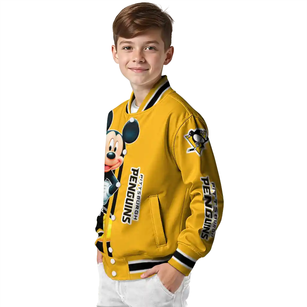 pittsburgh penguins mickey mouse yellow varsity jacket trendy pittsburgh penguins mickey mouse yellow varsity jacket trendy