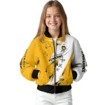 pittsburgh penguins ripped bolt yellow white bomber jacket best selling