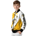 pittsburgh penguins ripped bolt yellow white bomber jacket best selling
