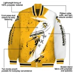 pittsburgh penguins ripped bolt yellow white varsity jacket best selling