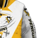 pittsburgh penguins ripped bolt yellow white varsity jacket best selling