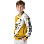 pittsburgh penguins ripped bolt yellow white varsity jacket best selling