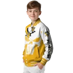 pittsburgh penguins skull outline yellow white varsity jacket best selling