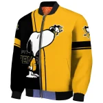 pittsburgh penguins snoopy attitude yellow bomber jacket best selling