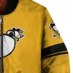 pittsburgh penguins snoopy attitude yellow bomber jacket best selling