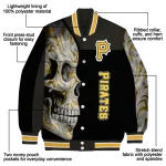 pittsburgh pirates fire skull black varsity jacket best selling