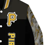 pittsburgh pirates fire skull black varsity jacket best selling