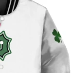 pittsburgh pirates four leaf icon white green varsity jacket best selling