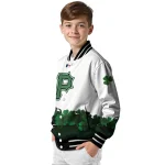 pittsburgh pirates four leaf icon white green varsity jacket best selling