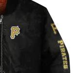 pittsburgh pirates grunge cut design black bomber jacket best selling