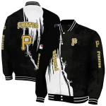 pittsburgh pirates grunge cut design black varsity jacket best selling