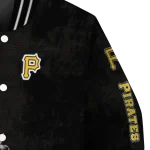 pittsburgh pirates grunge cut design black varsity jacket best selling