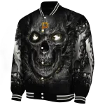 pittsburgh pirates inferno skull black varsity jacket best selling