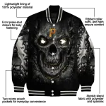 pittsburgh pirates inferno skull black varsity jacket best selling