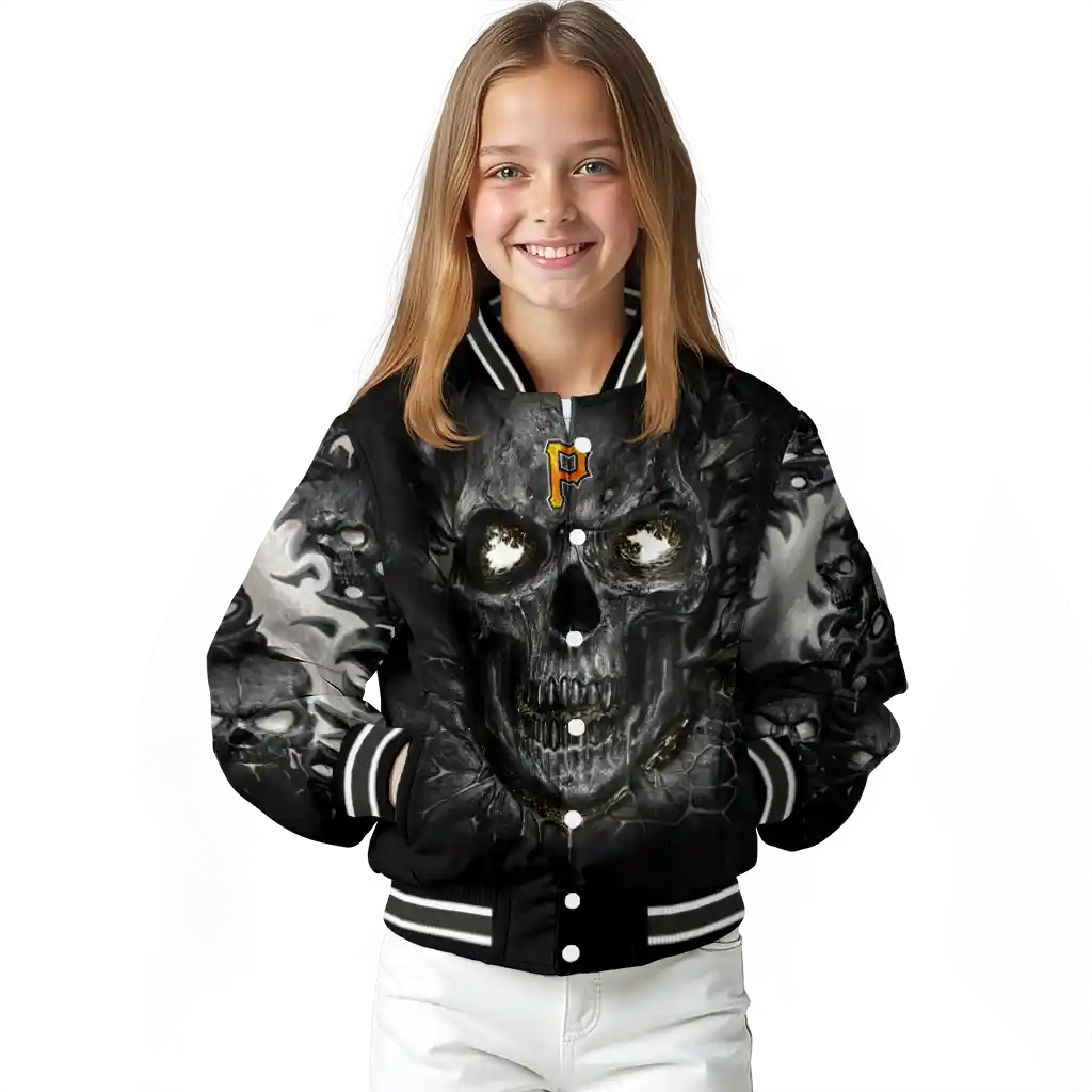 pittsburgh pirates inferno skull black varsity jacket top rated pittsburgh pirates inferno skull black varsity jacket top rated