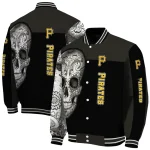 pittsburgh pirates intricate skull black varsity jacket best selling
