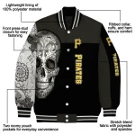 pittsburgh pirates intricate skull black varsity jacket best selling