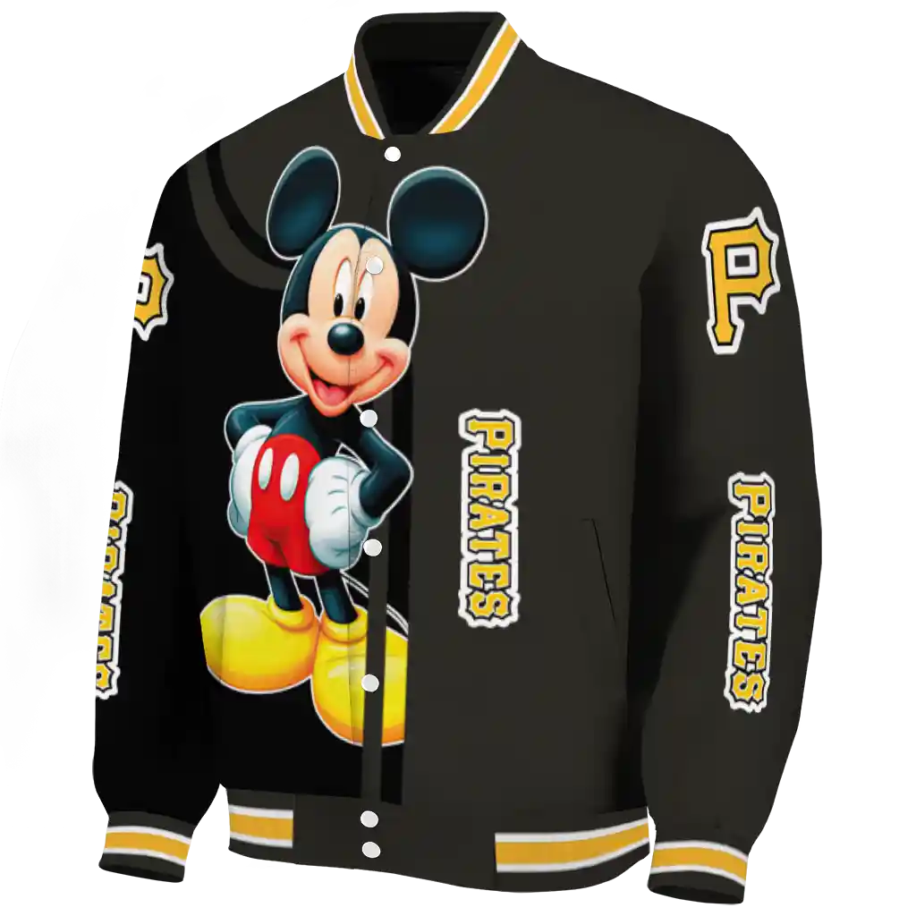 pittsburgh pirates mickey mouse black varsity jacket best selling pittsburgh pirates mickey mouse black varsity jacket best selling
