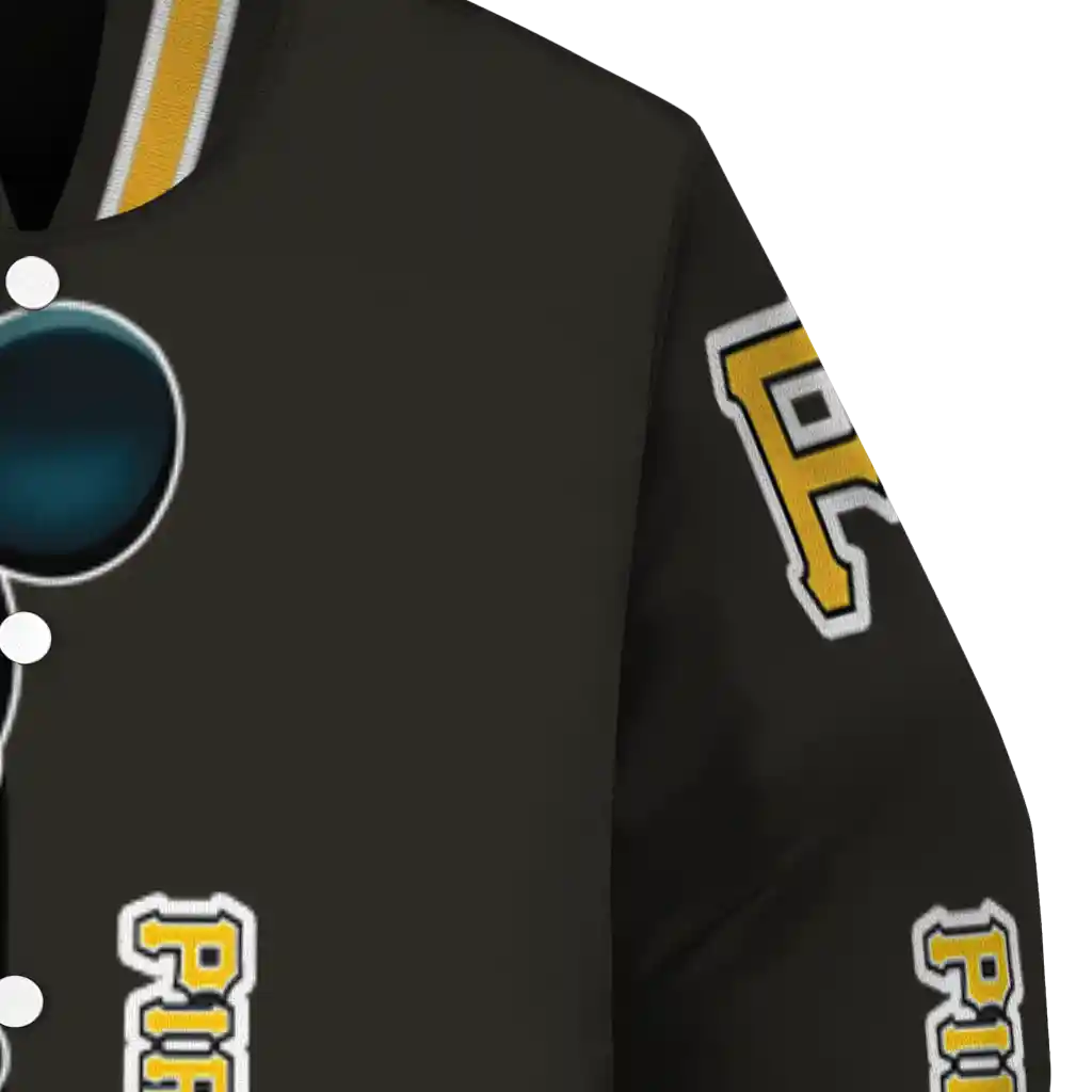 pittsburgh pirates mickey mouse black varsity jacket premium grade pittsburgh pirates mickey mouse black varsity jacket premium grade