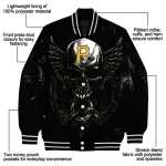 pittsburgh pirates skull bite black varsity jacket best selling
