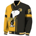 pittsburgh pirates snoopy attitude black varsity jacket best selling