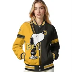 pittsburgh pirates snoopy attitude black varsity jacket best selling