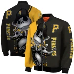 pittsburgh pirates spooky grin black bomber jacket best selling