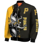 pittsburgh pirates spooky grin black bomber jacket best selling