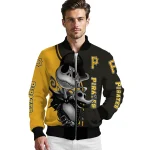 pittsburgh pirates spooky grin black bomber jacket best selling