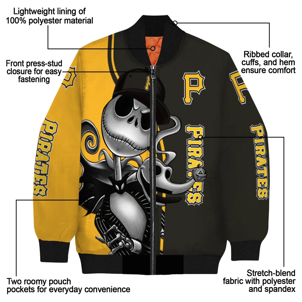 pittsburgh pirates spooky grin black bomber jacket new arrival pittsburgh pirates spooky grin black bomber jacket new arrival