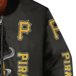 pittsburgh pirates spooky grin black bomber jacket best selling