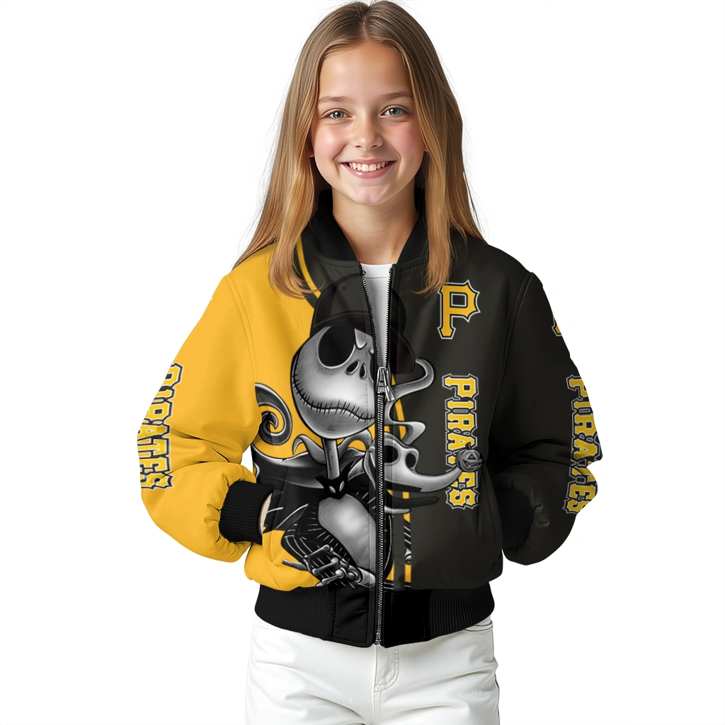 pittsburgh pirates spooky grin black bomber jacket top rated pittsburgh pirates spooky grin black bomber jacket top rated