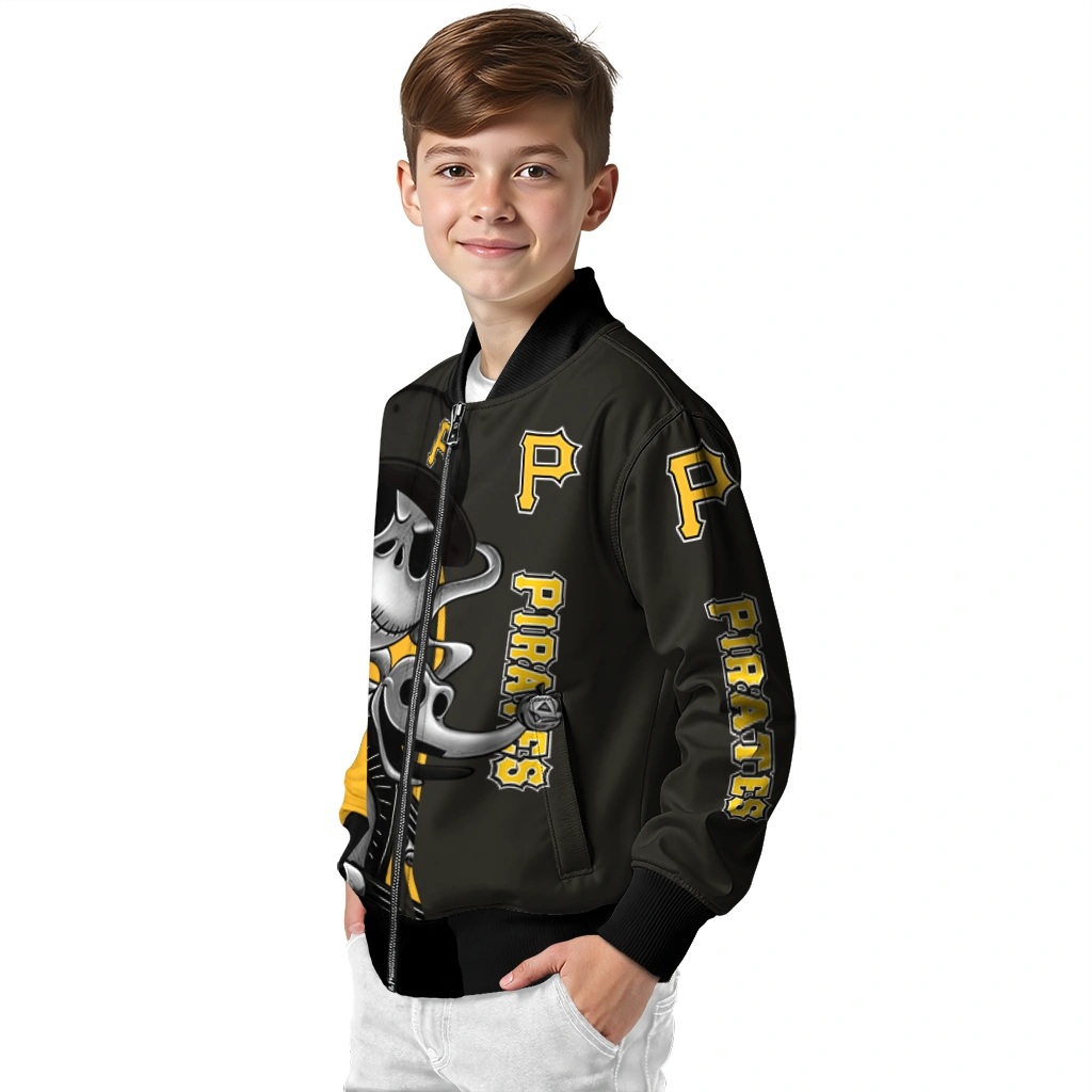 pittsburgh pirates spooky grin black bomber jacket trendy pittsburgh pirates spooky grin black bomber jacket trendy