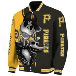 pittsburgh pirates spooky grin black varsity jacket best selling