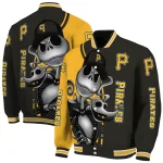 pittsburgh pirates spooky grin black varsity jacket best selling
