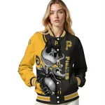 pittsburgh pirates spooky grin black varsity jacket best selling