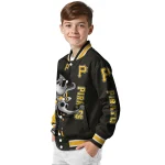 pittsburgh pirates spooky grin black varsity jacket best selling