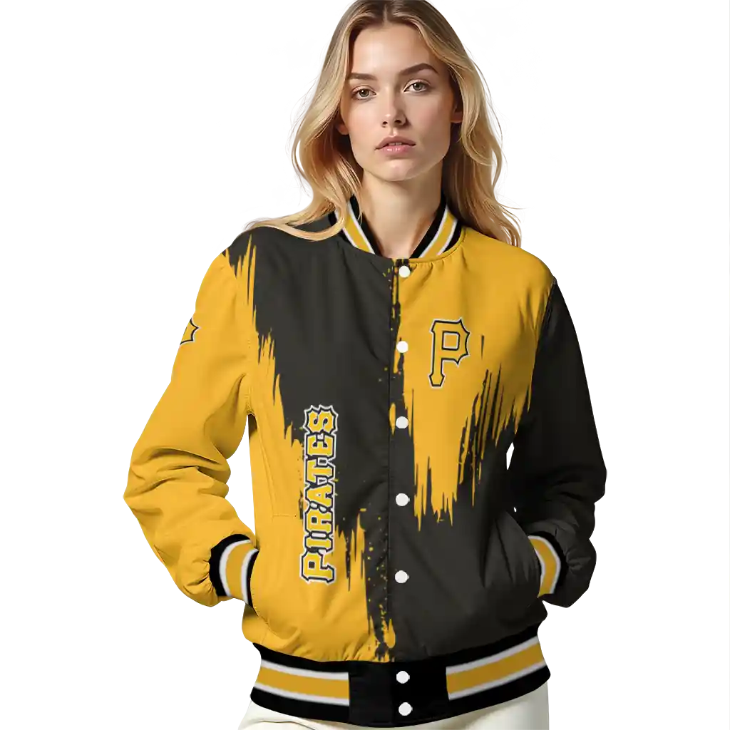 pittsburgh pirates urban mark black varsity jacket latest model pittsburgh pirates urban mark black varsity jacket latest model