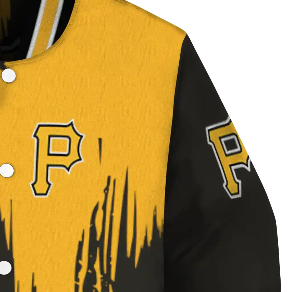 pittsburgh pirates urban mark black varsity jacket premium grade pittsburgh pirates urban mark black varsity jacket premium grade