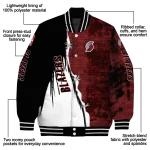 portland trail blazers edgy scratch effect red black varsity jacket best selling