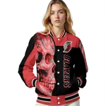 portland trail blazers fire skull red black varsity jacket best selling