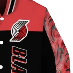 portland trail blazers fire skull red black varsity jacket best selling