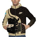 purdue boilermakers grid streak gold black windbreaker jacket best selling