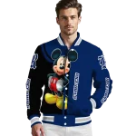 rice owls mickey mouse navy blue varsity jacket best selling