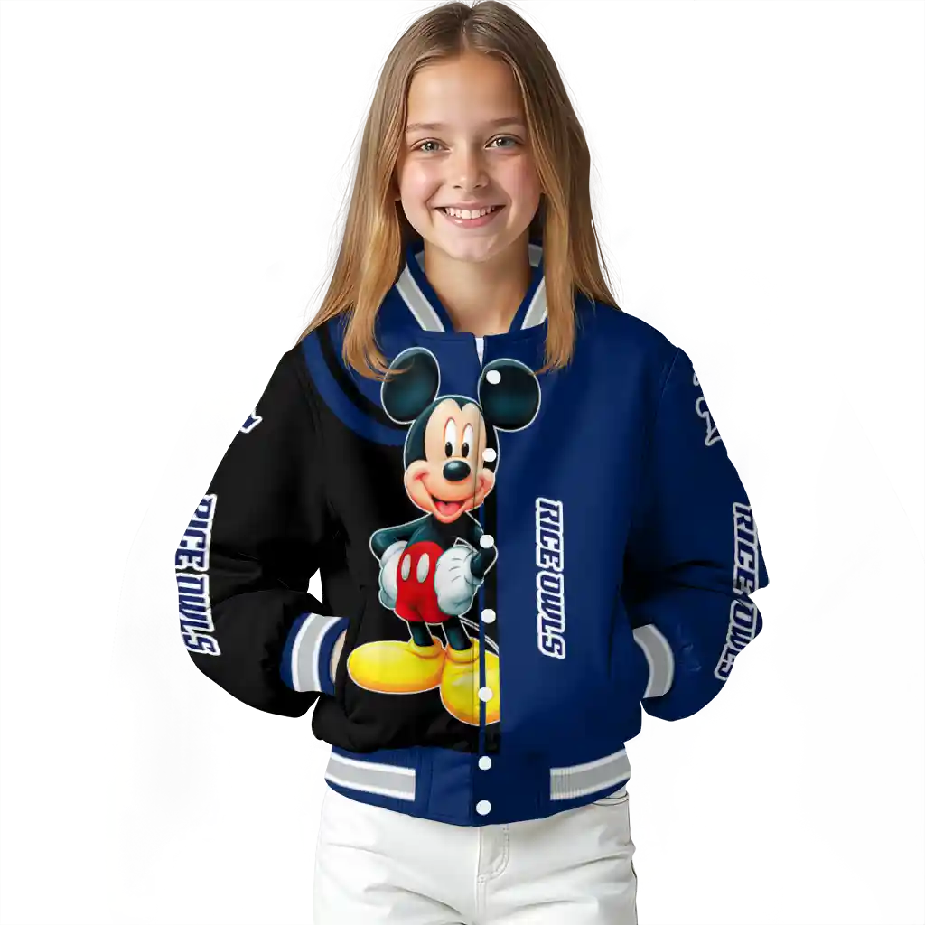 rice owls mickey mouse navy blue varsity jacket top rated rice owls mickey mouse navy blue varsity jacket top rated