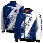 rice owls ripped bolt navy blue white bomber jacket best selling