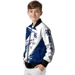 rice owls ripped bolt navy blue white bomber jacket best selling